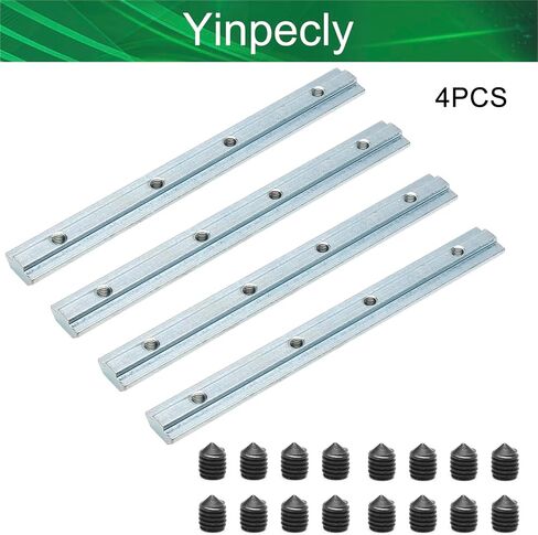 Yinpecly وصلة خط مستقيم من الفولاذ الكربوني 7.09 بوصة أجهزة دعامة مشتركة لأجزاء الطابعة ثلاثية الأبعاد 4040 سلسلة T فتحة 8 مم من الألومنيوم مع براغي فضية اللون 4 قطع in Kuwait