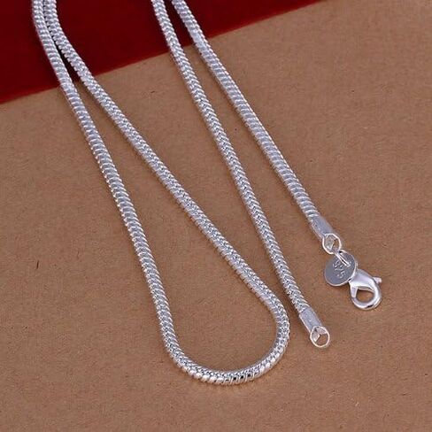 Fashion Jewelry 925 Sterling Silver 3mm Snake Chain Necklace for Men Women (20 Inches) in Saudi Arabia