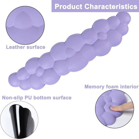 Cloud Shape Wrist Rest and Mouse Pad 2PCS Non-Slip Soft Cute Mouse Pad Wrist Support for Keyboard Ergonomic Leather Mousepad Wrist Rest Keyboard for Laptop Mac, Easy Typing and Pain Relief, Blue in Saudi Arabia