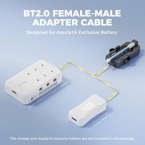 BETAFPV 5 قطع Aquila16 كابل حصري BT2.0 محول أنثى ذكر مع موصل 55 مم 22AWG BT2.0 متوافق مع بطارية Aquila16 الحصرية، شحن بدون جهد مع شاحن بطارية 6 منافذ in Kuwait