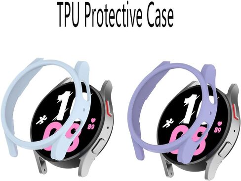 Screen Protector (3+2Pack) Compatible for Samsung Galaxy Watch 5 (44mm) / Galaxy Watch 4 (44mm), Tempered Glass Film Anti-Scratch High Definition Full Coverage and 2 Soft TPU Protective Case in Kuwait