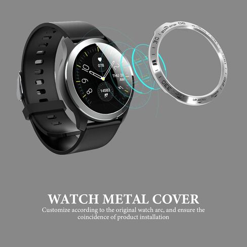 متوافق مع ساعة Garmin Fenix ​​6X بإطار ساعة من الفولاذ المقاوم للصدأ وإطار واقٍ مضاد للخدش وغطاء ممتص للصدمات باللون الأسود in Kuwait