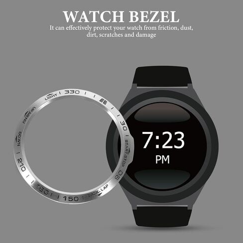 متوافق مع ساعة Garmin Fenix ​​6X بإطار ساعة من الفولاذ المقاوم للصدأ وإطار واقٍ مضاد للخدش وغطاء ممتص للصدمات باللون الأسود in Kuwait