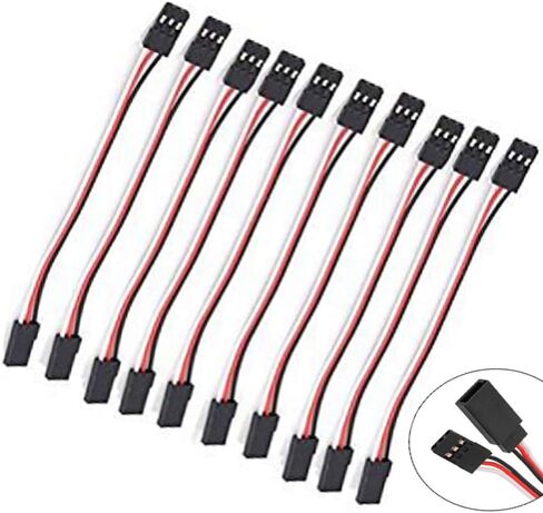 10pcs 30cm 3-Pin JR Servo Extension Cords Cable Male to Female Plug with 11.8inch Wire for RC Futaba JR Servo Connection Parts in Saudi Arabia