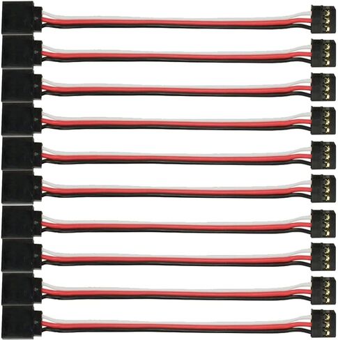 10pcs 30cm 3-Pin JR Servo Extension Cords Cable Male to Female Plug with 11.8inch Wire for RC Futaba JR Servo Connection Parts in Saudi Arabia