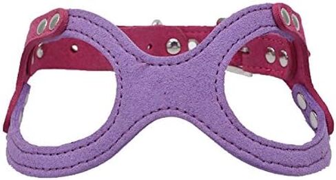 Dogs Kingdom Classic Leather Belt Dog Harness Dog Eyeglass Chest Strap Double-Sided Ultra-Fiber Material Purple S in Saudi Arabia
