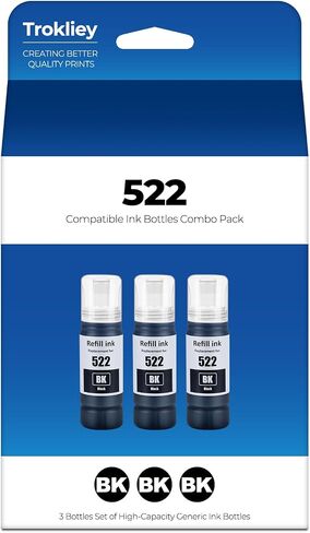 522 Black Ink Bottles ET-2800 ET-4800 ET-2400 ET-2803 Ink Refill Replacement for Epson 522 Ink Refill Bottles Black Compatible for Ecotank ET-2720 ET-4810 ET-4700 ET-2840 Printer (Not Subli Ink) in Saudi Arabia