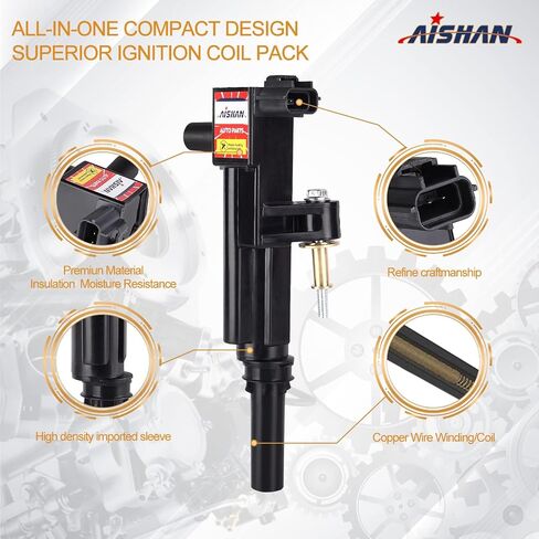 Set of 4 Ignition Coil Pack Compatible with Yamaha 2003-2007 YZF-R6 2006-2009 YZF-R6S 2002-2006 YZF-R1 2006-2014 FZ1 2009-2016 Vmax 1700 2015 FZS1 2003-2007 R6 | Replace# F6T558 in Saudi Arabia