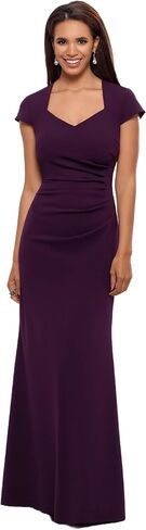 Xscape Women's Cap Sleeve Stretch Scuba Crepe Gown with Cascade Ruffle Back in Saudi Arabia