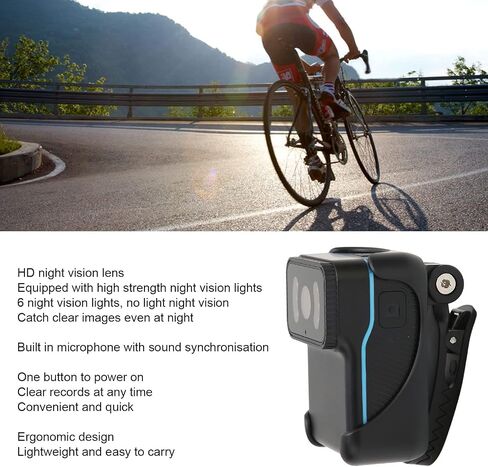 Sanpyl Action Camera Camcorder, 1080P HD 25fps WiFi Portable Video Camera Camcorder with Night Vision Lens, HD Police Portable Body Camera for Security Checks Learning Records Outdoors in Saudi Arabia