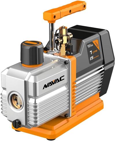 NAVAC NP7DP Vacuum Pump | Dual-Stage AC Motor | Dual Voltage | A/C Vacuum Pump Kit | 1 Year Warranty | For Evacuation of HVAC Equipment | 15 Microns | HVAC Vacuum Pump | Pro Series | 7 CFM Flow Rate in Saudi Arabia