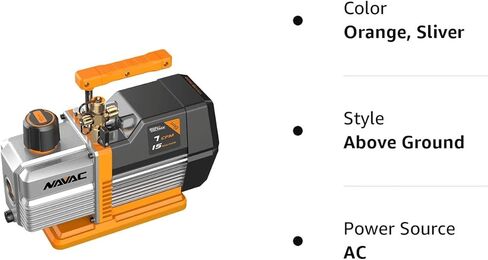 NAVAC NP7DP Vacuum Pump | Dual-Stage AC Motor | Dual Voltage | A/C Vacuum Pump Kit | 1 Year Warranty | For Evacuation of HVAC Equipment | 15 Microns | HVAC Vacuum Pump | Pro Series | 7 CFM Flow Rate in Saudi Arabia