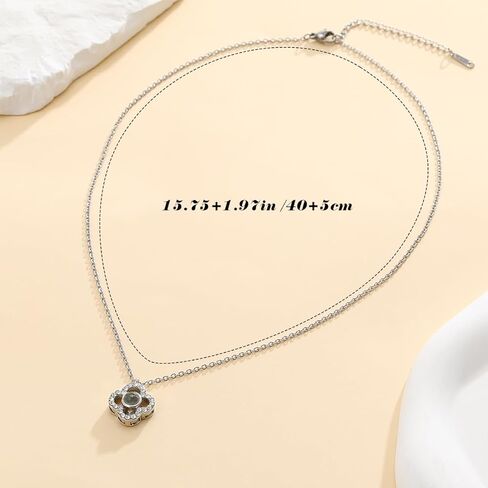 قلادة على شكل قلب وردي لعيد الأم، قلادة على شكل قلب الحب إلى الأبد، قلادة على شكل حرف أمي، قلادة من الفضة الكريستالية المتلألئة، أنا أحبك بـ 100 لغة، قلادة أمي على شكل حرف حب رومانسي in Kuwait