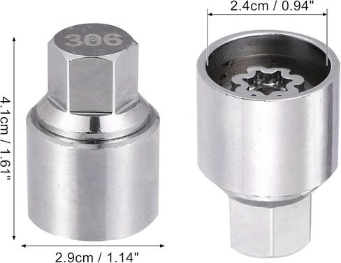 ACROPIX Car 306 Wheel Lug Nut Removal Key Fit for Mercedes-Benz - Pack of 1 Silver Tone in Saudi Arabia