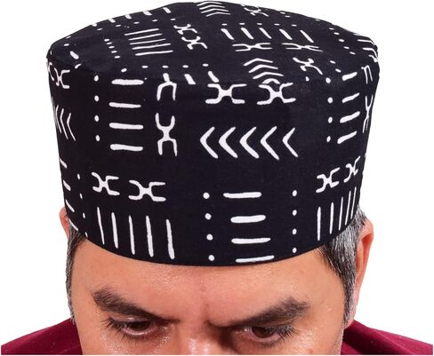قبعات Kente Kufi للرجال مثالية لمطابقة الملابس الرجالية الأفريقية والملابس الأفريقية للنساء in Saudi Arabia