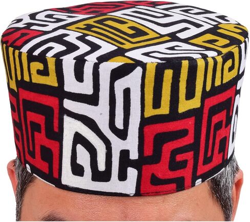 قبعات Kente Kufi للرجال مثالية لمطابقة الملابس الرجالية الأفريقية والملابس الأفريقية للنساء in Saudi Arabia