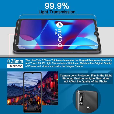 【3+3 عبوات】Coolpow مصمم لواقي الشاشة النقي Motorola Moto G من الزجاج المقوى، أداة سهلة التثبيت، صلابة 9H، مضادة للخدش، فائقة الدقة، مقاومة للخدش، سهلة التركيب، صديقة للحافظة، خالية من الفقاعات in Saudi Arabia