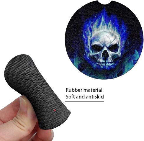 Blue Fire Skull Car Cup Coasters 2 Pack Absorbent Car Coasters to Keep Your Car Cup Holders Clean and Dry 2 Pack Car Cupholder to Keep Your Car Clean and Dry in Saudi Arabia