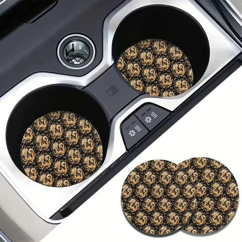 AFPANQZ American Flag Eagle Car Coasters for Drinks Absorbent Cup Holder Coasters 2 Pack, 2.75 Inches Auto Round Rubber Coasters, Universal Felt Pad Mat in Saudi Arabia