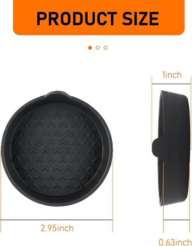 4 PCS Car Water Coaster, 2.99" x 0.98" TPE Environmentally Friendly Removable Anti-Slip Pattern Cup Holder, Elevated Edge Anti-Spill Decorative Accessories, for Most Car Models (Black #Flower) in Kuwait
