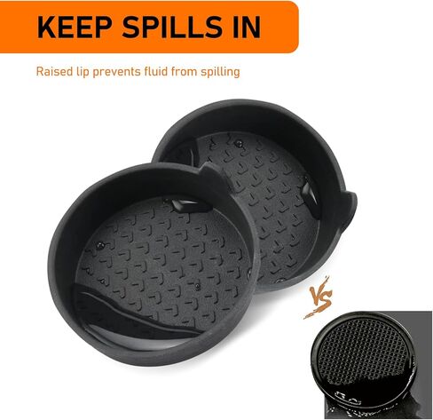 4 PCS Car Water Coaster, 2.99" x 0.98" TPE Environmentally Friendly Removable Anti-Slip Pattern Cup Holder, Elevated Edge Anti-Spill Decorative Accessories, for Most Car Models (Black #Flower) in Kuwait