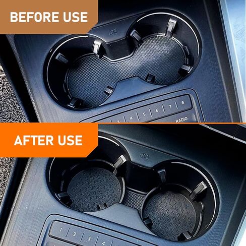 4 PCS Car Water Coaster, 2.99" x 0.98" TPE Environmentally Friendly Removable Anti-Slip Pattern Cup Holder, Elevated Edge Anti-Spill Decorative Accessories, for Most Car Models (Black #Flower) in Kuwait
