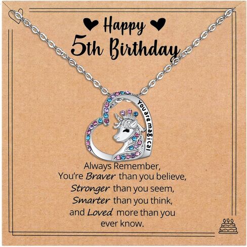 MIXJOY Unicorn Birthday Gifts for 1-10 Year Old Girls, You are Magical Necklace for Age 5 to 25 Daughter Granddaughter Niece in Saudi Arabia
