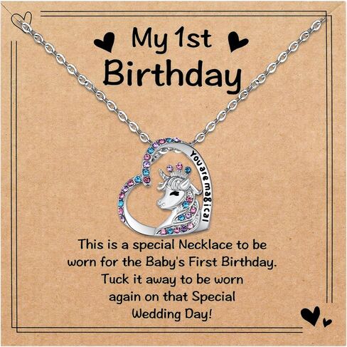 MIXJOY Unicorn Birthday Gifts for 1-10 Year Old Girls, You are Magical Necklace for Age 5 to 25 Daughter Granddaughter Niece in Saudi Arabia