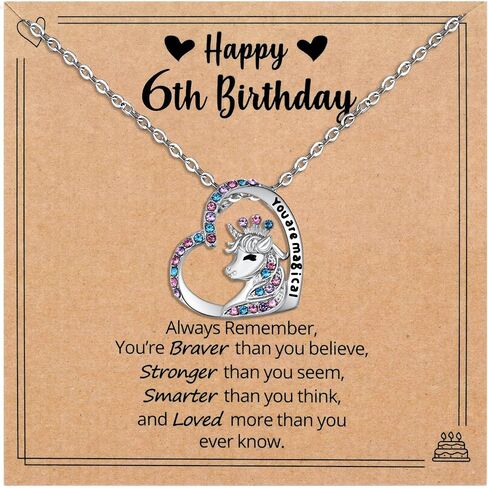 MIXJOY Unicorn Birthday Gifts for 1-10 Year Old Girls, You are Magical Necklace for Age 5 to 25 Daughter Granddaughter Niece in Saudi Arabia
