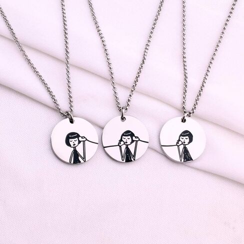 مجموعة قلادة Sweet 3 Friends Megaphone Girl من مجوهرات الأم والابنة قلادة BFF in Kuwait