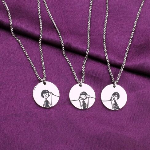 مجموعة قلادة Sweet 3 Friends Megaphone Girl من مجوهرات الأم والابنة قلادة BFF in Kuwait