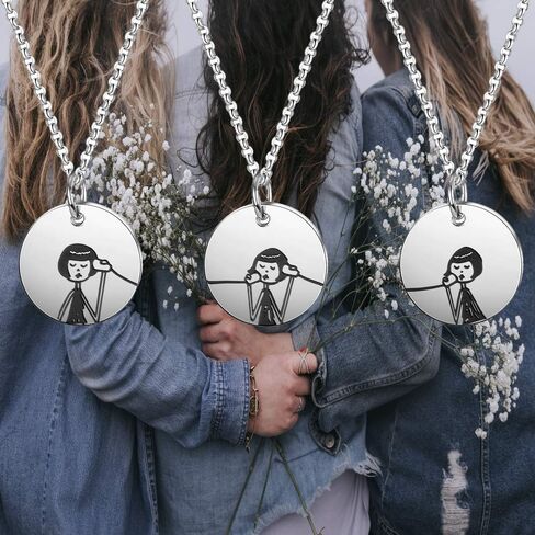 مجموعة قلادة Sweet 3 Friends Megaphone Girl من مجوهرات الأم والابنة قلادة BFF in Kuwait