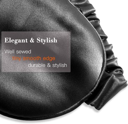 Mulberry Silk Eye Mask Sleep Mask for Women, Sleeping Mask for Women Men, Night Blindfold Blackout Covers, Travel Yoga Camping Restoration Masks, Comfort and Relax Silk Eye Mask, Black in Saudi Arabia