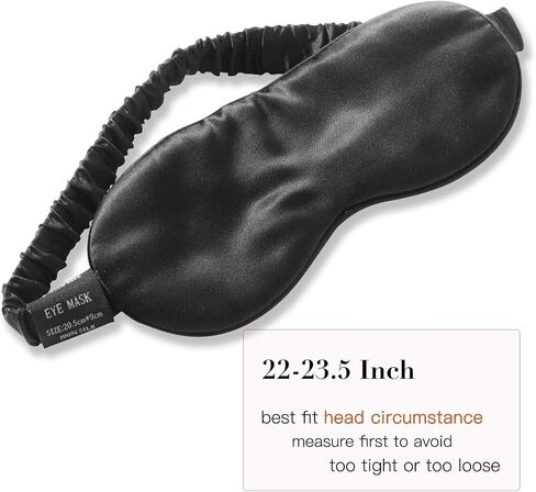 Mulberry Silk Eye Mask Sleep Mask for Women, Sleeping Mask for Women Men, Night Blindfold Blackout Covers, Travel Yoga Camping Restoration Masks, Comfort and Relax Silk Eye Mask, Black in Saudi Arabia
