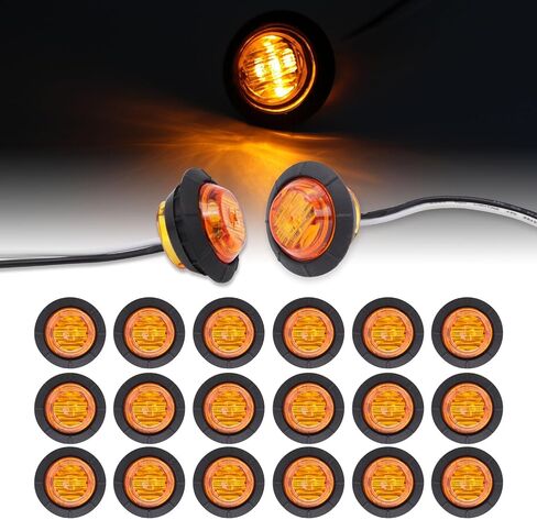 12 قطعة 1-1/4 بوصة جبل أبيض LED أضواء العلامات الجانبية 6 LED رصاصة ماركر مقطورة أضواء عالمية 12 فولت تيار مستمر المركبات RV شاحنة بيك اب فان قارب ماك in Saudi Arabia