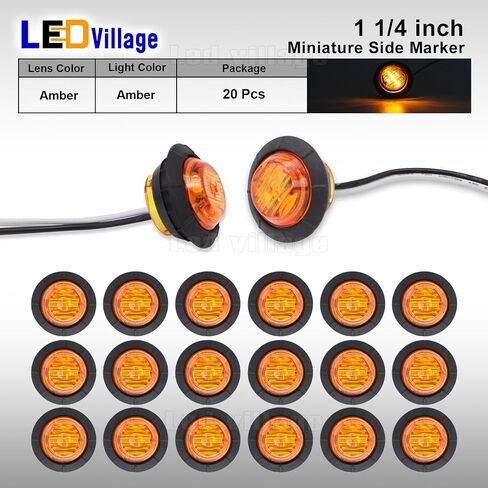 12 قطعة 1-1/4 بوصة جبل أبيض LED أضواء العلامات الجانبية 6 LED رصاصة ماركر مقطورة أضواء عالمية 12 فولت تيار مستمر المركبات RV شاحنة بيك اب فان قارب ماك in Saudi Arabia