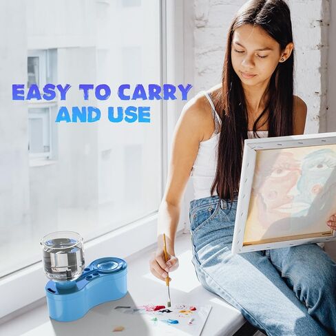 Paint Brush Cleaner, Painting Supplies with Drain and Brush Holder, Water Circulation Paint Brush Cleaner Tool for Watercolor, Acrylic, Water-Based Paints for Artist Kids, Watercolor Cleaning Tool in Saudi Arabia