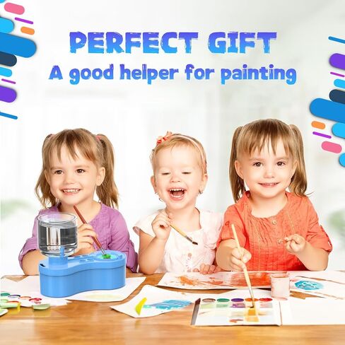 Paint Brush Cleaner, Painting Supplies with Drain and Brush Holder, Water Circulation Paint Brush Cleaner Tool for Watercolor, Acrylic, Water-Based Paints for Artist Kids, Watercolor Cleaning Tool in Saudi Arabia