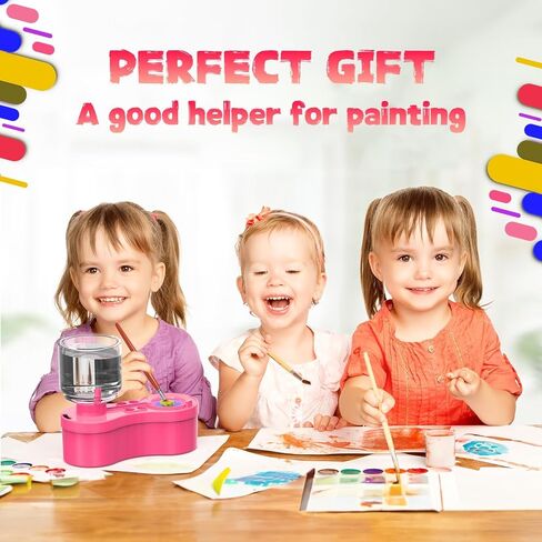 Paint Brush Cleaner, Painting Supplies with Drain and Brush Holder, Water Circulation Paint Brush Cleaner Tool for Watercolor, Acrylic, Water-Based Paints for Artist Kids, Watercolor Cleaning Tool in Saudi Arabia