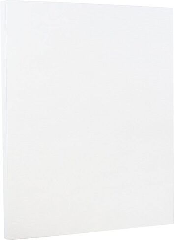بطاقات JAM PAPER Strathmore 80lb - غطاء 8.5 × 11 - 216 جرامًا للمتر المربع - كتان أبيض طبيعي - معاد تدويره بنسبة 30% - 50 ورقة/عبوة in Saudi Arabia