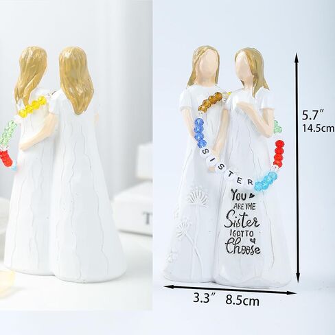 هدايا عيد ميلاد الأخت من الأخت مع سوار الأخت، أفضل هدايا عيد ميلاد الأصدقاء للنساء الصداقة، هدايا الأخوات الفريدة هدية الزفاف من الأخت 5.8 × 3.3 بوصة تماثيل أصابع مرسومة يدويًا من الراتنج in Kuwait