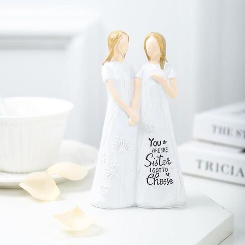 هدايا عيد ميلاد الأخت من الأخت مع سوار الأخت، أفضل هدايا عيد ميلاد الأصدقاء للنساء الصداقة، هدايا الأخوات الفريدة هدية الزفاف من الأخت 5.8 × 3.3 بوصة تماثيل أصابع مرسومة يدويًا من الراتنج in Kuwait