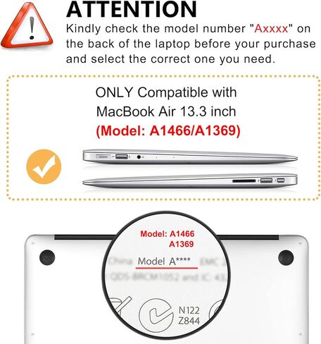 حافظة لجهاز MacBook Air 13 بوصة A1466 A1369 إصدار 2010-2017، غطاء صلب شفاف غير لامع 5 في 1 وغطاء لوحة مفاتيح وواقي شاشة وغطاء كاميرا ويب متوافق مع الإصدار الأقدم Mac Air 13.3، زهور الحديقة in Kuwait