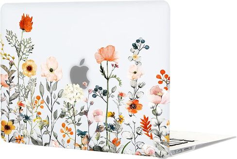 حافظة لجهاز MacBook Air 13 بوصة A1466 A1369 إصدار 2010-2017، غطاء صلب شفاف غير لامع 5 في 1 وغطاء لوحة مفاتيح وواقي شاشة وغطاء كاميرا ويب متوافق مع الإصدار الأقدم Mac Air 13.3، زهور الحديقة in Kuwait