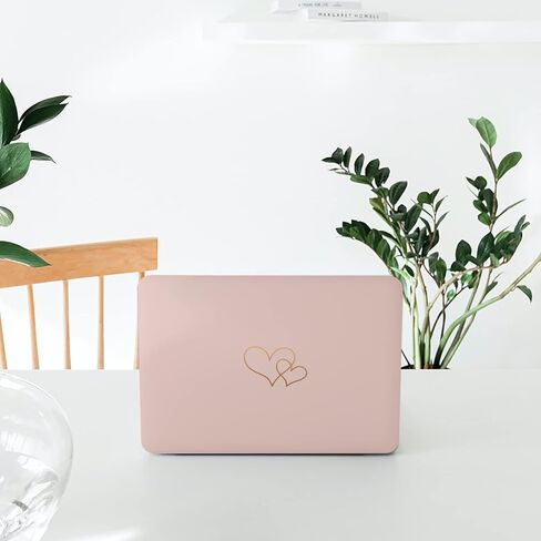 Seorsok متوافق مع حافظة MacBook Air 13 بوصة 2020 2019 2018 الإصدار A1932 A2179 M1 A2337 Touch ID، حافظة بلاستيكية صلبة بنمط قلب لطيف وجميل مع غطاء لوحة المفاتيح، وردي in Kuwait