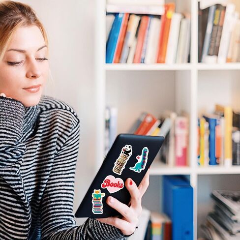 100 قطعة من ملصقات كتب القراءة لجهاز Kindle، ملصقات قراءة الكتب، ملصقات كتب من الفينيل مقاومة للماء للبالغين والأطفال والمراهقين، ملحقات الكتب لمحبي القراءة in Kuwait