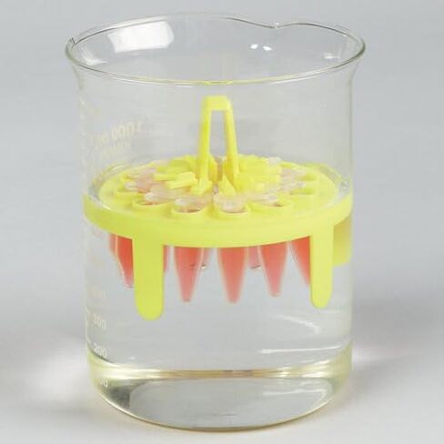 SP Bel-Art PrepSafe Microcentrifuge Tube Mini Floating Rack; No Vortexing Attachment, For 1.5-2.0ml Tubes, 12 Places, Fits 1000ml Beakers, Polypropylene, Fuchsia (F18742-0122) in Saudi Arabia
