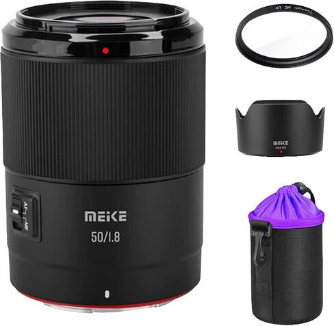 Meike 50mm F1.8 Full Frame Auto Focus STM Stepping Motor Portrait Photography Lens Compatible with Nikon Z Mount Cameras Z6 Z7 Z50 Z5 Z6II Z7II Z9 etc and MCUV Lens Filter + Lens Bag in Saudi Arabia