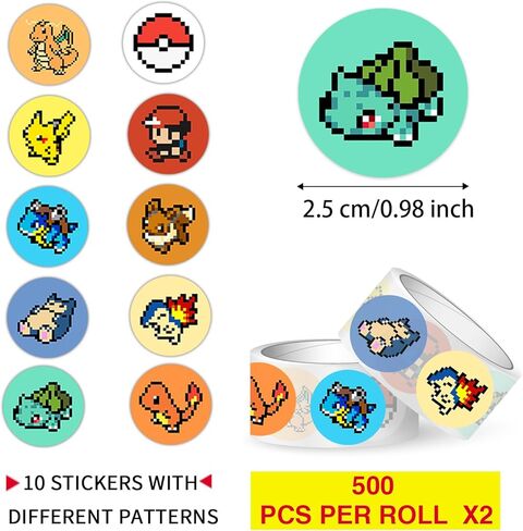 ملصقات Pixel Dot ملصقات تشجيعية (1000 قطعة) ملصق كرتوني لطيف للهدايا لأجهزة الكمبيوتر المحمول وزجاجة مياه وإكسسوارات الهاتف وخوذة نافذة السيارة وديكور المراهقين in Kuwait