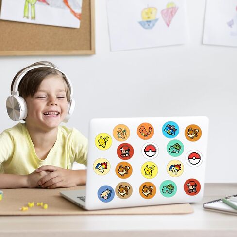 ملصقات Pixel Dot ملصقات تشجيعية (1000 قطعة) ملصق كرتوني لطيف للهدايا لأجهزة الكمبيوتر المحمول وزجاجة مياه وإكسسوارات الهاتف وخوذة نافذة السيارة وديكور المراهقين in Kuwait